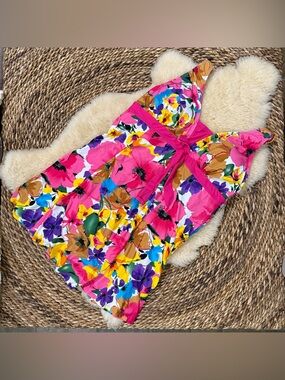 Bright Floral Pink Halter Swimdress